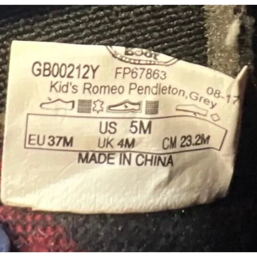 Georgia Giant Pendleton Romeo Ankle Boots Black/Charcoal Booties Shoe US 5 EU 37